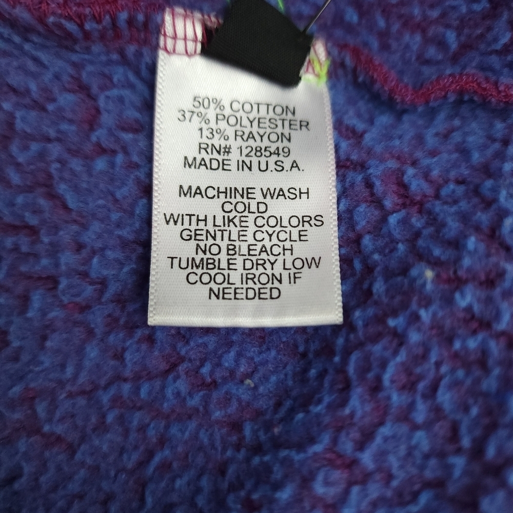 Aviator Nation Pray For Snow Purple Zip Hoodie with Blue & Red Diagonal Stripes - Picture 3 of 6